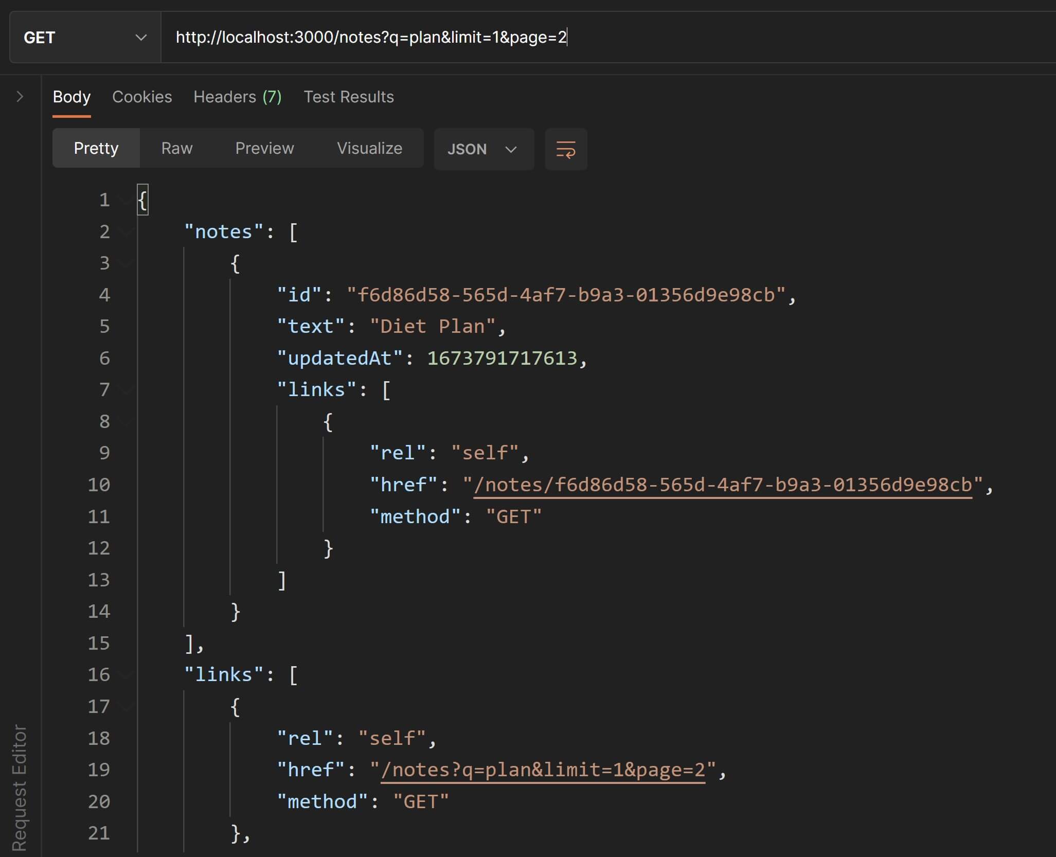 response when filtering and pagination are combined