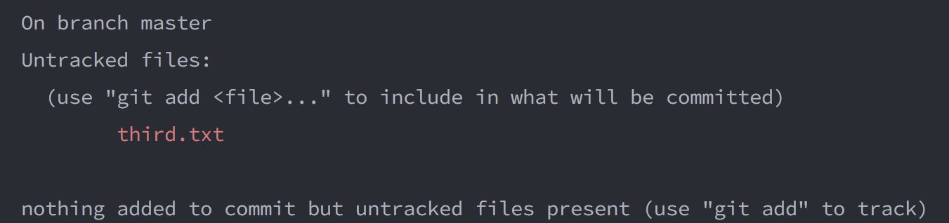 screenshot of the terminal window showing the output of the git status command after performing a mixed reset