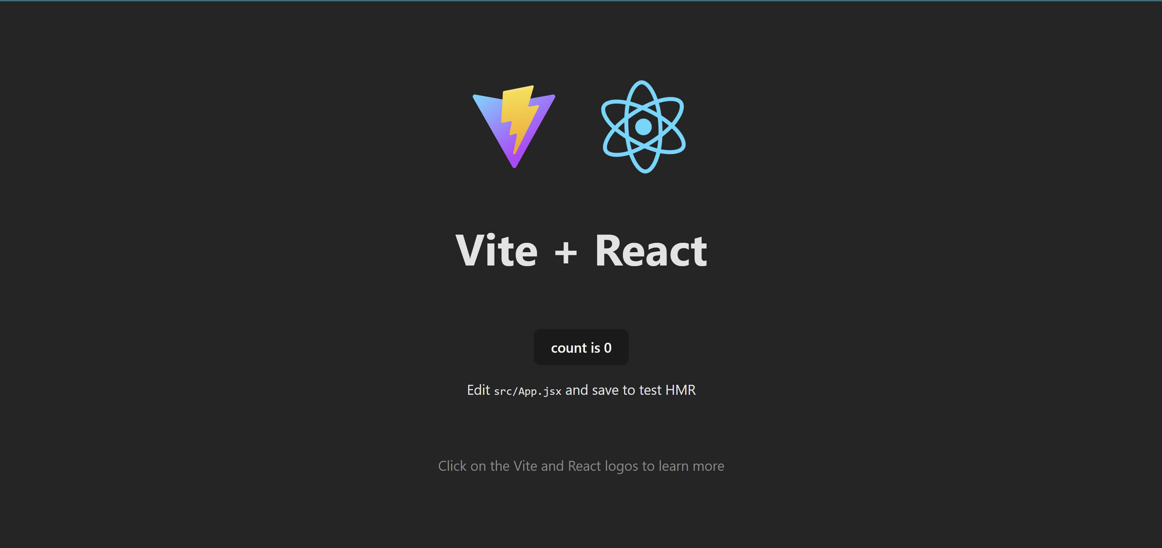 screenshot of browser showing a React app hosted on a Vite-based localhost server.